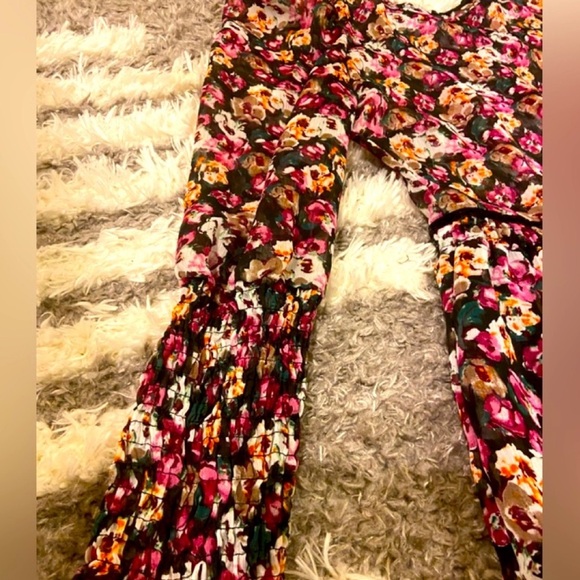 Zara midi floral long sleeves dress size XL fits L - Picture 8 of 10